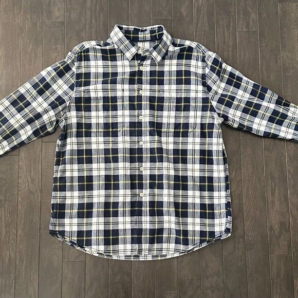 Blue, Yellow & White Mossimo Supply XL Flannel Shirt  100% Cotton - Picture 4 of 11